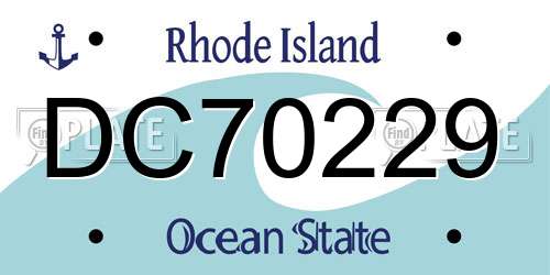 DC70229 Rhode Island License Plate