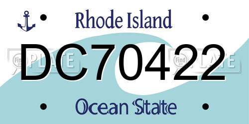 DC70422 Rhode Island License Plate