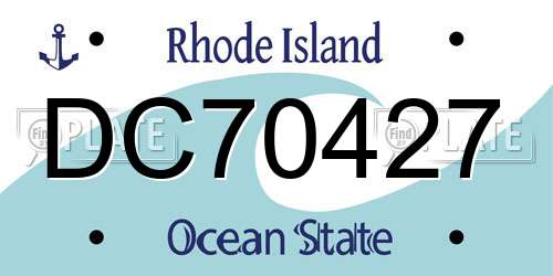 DC70427 Rhode Island License Plate