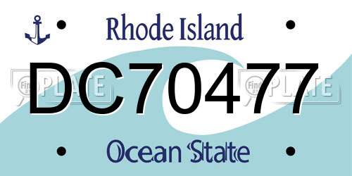 DC70477 Rhode Island License Plate