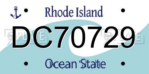 DC70729 Rhode Island License Plate