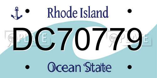 DC70779 Rhode Island License Plate