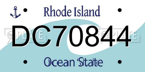 DC70844 Rhode Island License Plate