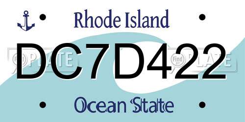 DC7D422 Rhode Island License Plate