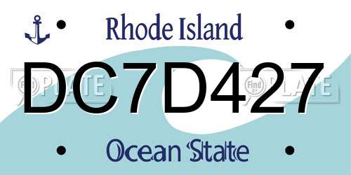 DC7D427 Rhode Island License Plate
