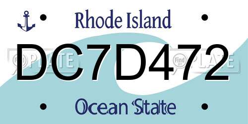 DC7D472 Rhode Island License Plate