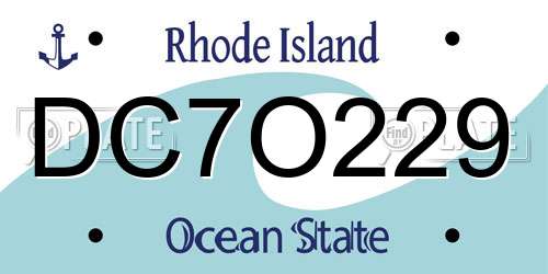 DC7O229 Rhode Island License Plate