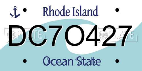 DC7O427 Rhode Island License Plate