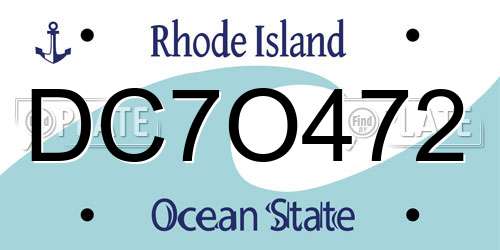 DC7O472 Rhode Island License Plate