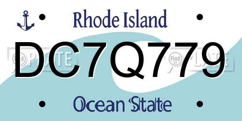 DC7Q779 Rhode Island License Plate
