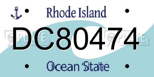 DC80474 Rhode Island License Plate