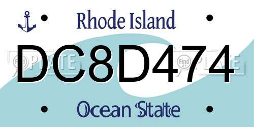 DC8D474 Rhode Island License Plate