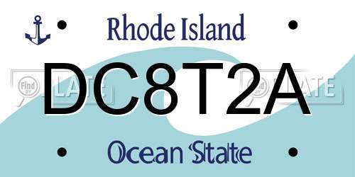 DC8T2A Rhode Island License Plate