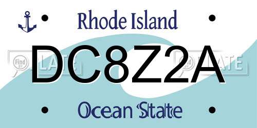 DC8Z2A Rhode Island License Plate