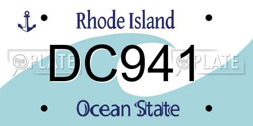 DC941 Rhode Island License Plate