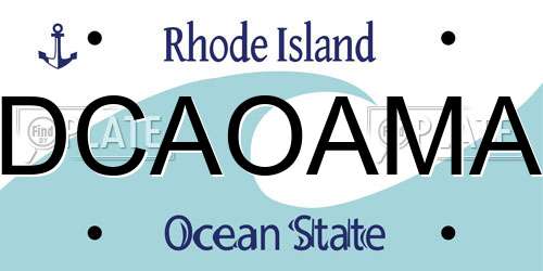 DCAOAMA Rhode Island License Plate