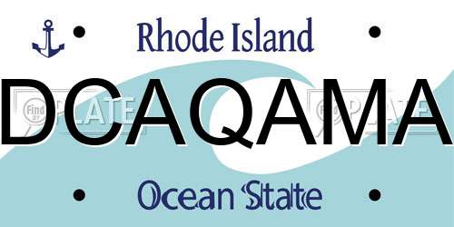 DCAQAMA Rhode Island License Plate