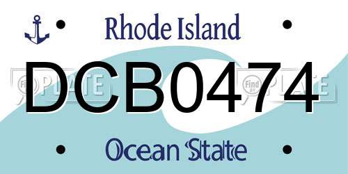 DCB0474 Rhode Island License Plate
