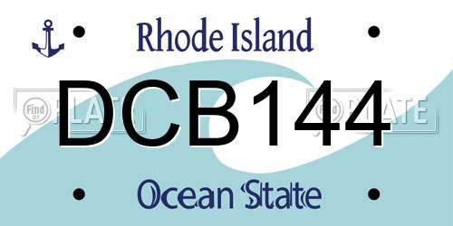 DCB144 Rhode Island License Plate