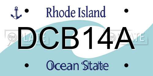 DCB14A Rhode Island License Plate