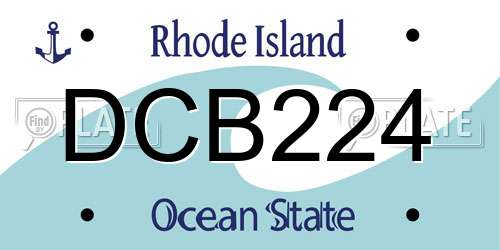 DCB224 Rhode Island License Plate