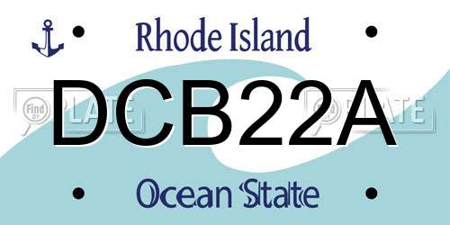DCB22A Rhode Island License Plate