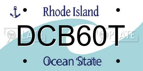 DCB60T Rhode Island License Plate