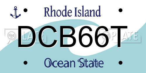 DCB66T Rhode Island License Plate