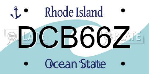 DCB66Z Rhode Island License Plate