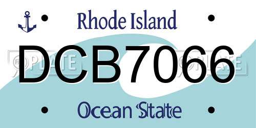 DCB7066 Rhode Island License Plate