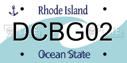 DCBG02 Rhode Island License Plate