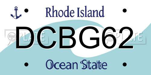 DCBG62 Rhode Island License Plate