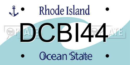 DCBI44 Rhode Island License Plate