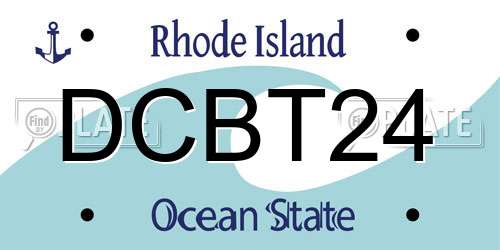 DCBT24 Rhode Island License Plate