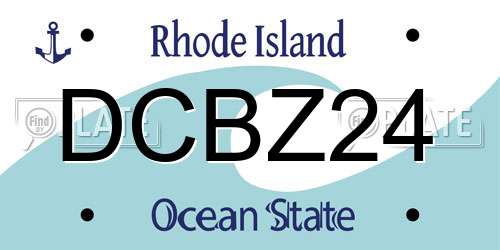 DCBZ24 Rhode Island License Plate