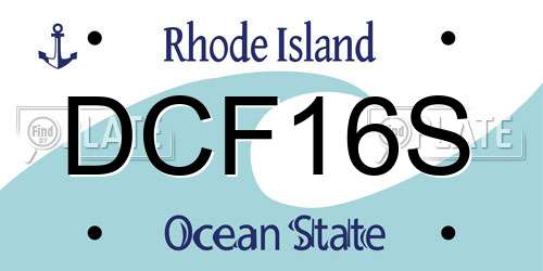 DCF16S Rhode Island License Plate
