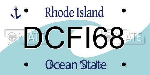 DCFI68 Rhode Island License Plate