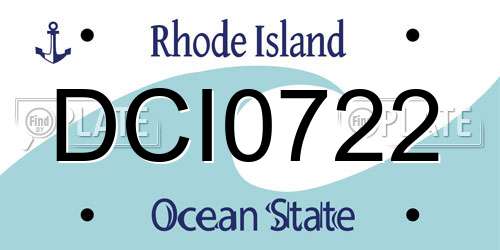 DCI0722 Rhode Island License Plate