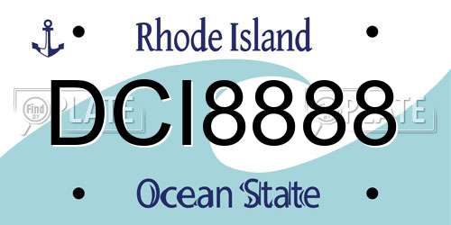 DCI8888 Rhode Island License Plate