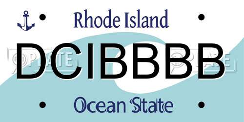 DCIBBBB Rhode Island License Plate