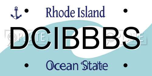 DCIBBBS Rhode Island License Plate