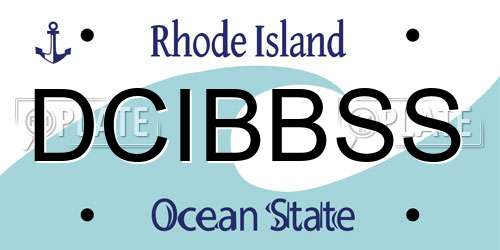 DCIBBSS Rhode Island License Plate