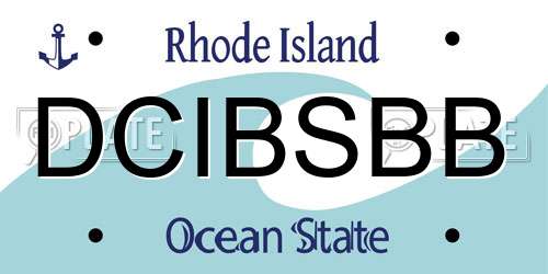 DCIBSBB Rhode Island License Plate