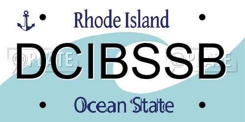 DCIBSSB Rhode Island License Plate