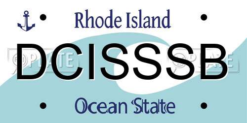 DCISSSB Rhode Island License Plate