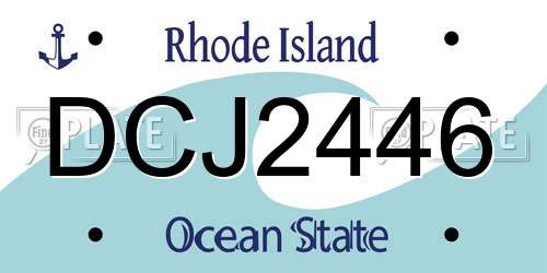 DCJ2446 Rhode Island License Plate