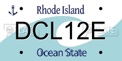 DCL12E Rhode Island License Plate