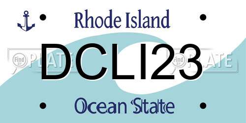 DCLI23 Rhode Island License Plate