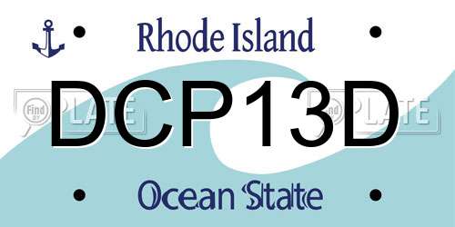 DCP13D Rhode Island License Plate