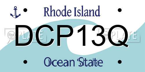 DCP13Q Rhode Island License Plate
